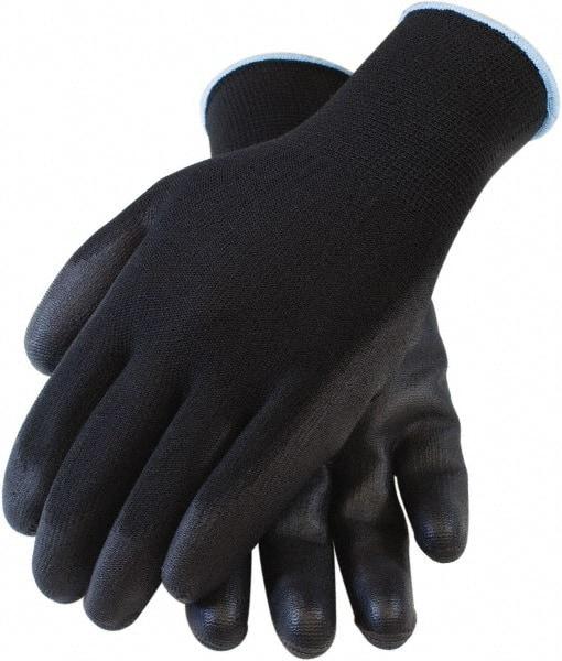 PRO-SAFE - Size 2XL (11) Polyurethane General Protection Work Gloves - For General Purpose, Palm & Fingers Coated, Knit Wrist Cuff, Black, Paired - All Tool & Supply