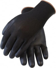 PRO-SAFE - Size L (9) Polyurethane General Protection Work Gloves - For General Purpose, Palm & Fingers Coated, Knit Wrist Cuff, Black, Paired - All Tool & Supply