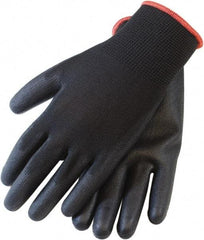 PRO-SAFE - Size S (7) Nylon General Protection Work Gloves - For General Purpose, Palm & Fingers Coated, Knit Wrist Cuff, Black, Paired - All Tool & Supply