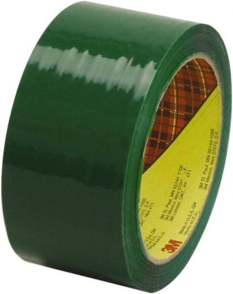 3M - 2" x 55 Yd Green Rubber Adhesive Sealing Tape - Polypropylene Film Backing, 2.5 mil Thick, 60 Lb Tensile Strength, Series 373 - All Tool & Supply