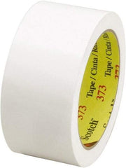 3M - 2" x 55 Yd White Rubber Adhesive Sealing Tape - Polypropylene Film Backing, 2.5 mil Thick, 60 Lb Tensile Strength, Series 373 - All Tool & Supply