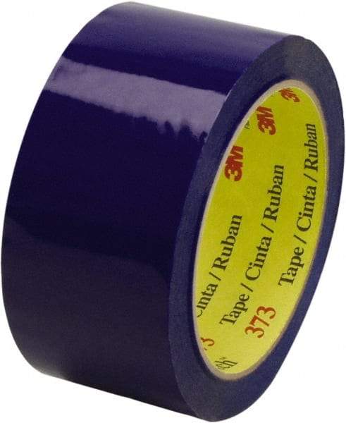 3M - 2" x 55 Yd Blue Rubber Adhesive Sealing Tape - Polypropylene Film Backing, 2.5 mil Thick, 60 Lb Tensile Strength, Series 373 - All Tool & Supply