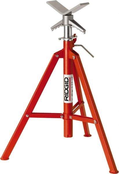 Ridgid - 1" to 12" Pipe Capacity, Portable Folding V-Head Stand - 28" to 52" High, 2,500 Lb Capacity - All Tool & Supply