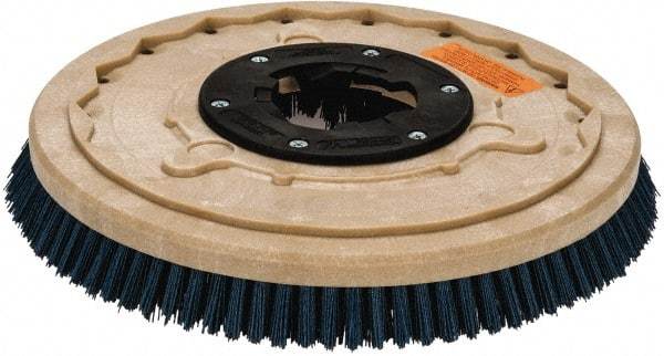 PRO-SOURCE - 17" Diam Scrubbing Brush - 15" Machine, 1-1/2" Trim Length, Blue Pad, Silicone Carbide & Nylon - All Tool & Supply