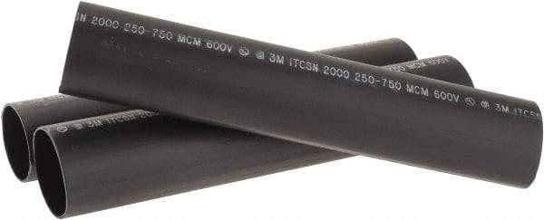 3M - 12" Long, 4:1, Polyolefin Heat Shrink Electrical Tubing - Black - All Tool & Supply