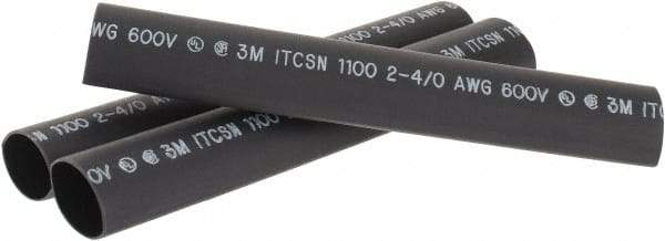 3M - 9" Long, 4:1, Polyolefin Heat Shrink Electrical Tubing - Black - All Tool & Supply