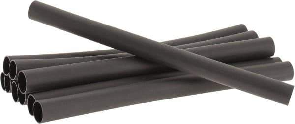 3M - 6" Long, 3:1, Polyolefin Heat Shrink Electrical Tubing - Black - All Tool & Supply