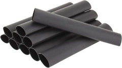 3M - 6" Long, 3:1, Polyolefin Heat Shrink Electrical Tubing - Black - All Tool & Supply