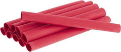 3M - 6" Long, 3:1, Polyolefin Heat Shrink Electrical Tubing - Red - All Tool & Supply