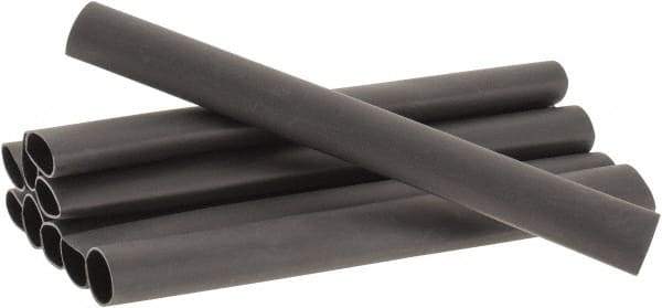 3M - 6" Long, 3:1, Polyolefin Heat Shrink Electrical Tubing - Black - All Tool & Supply