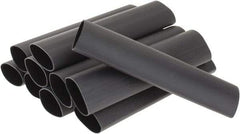 3M - 6" Long, 3:1, Polyolefin Heat Shrink Electrical Tubing - Black - All Tool & Supply