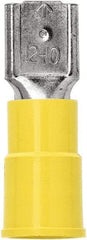 3M - 12 to 10 AWG, Vinyl, Partially Insulated, Female Wire Disconnect - 1/4 Inch Wide Tab, Yellow, RoHS 2011/65/EU Compliant - All Tool & Supply