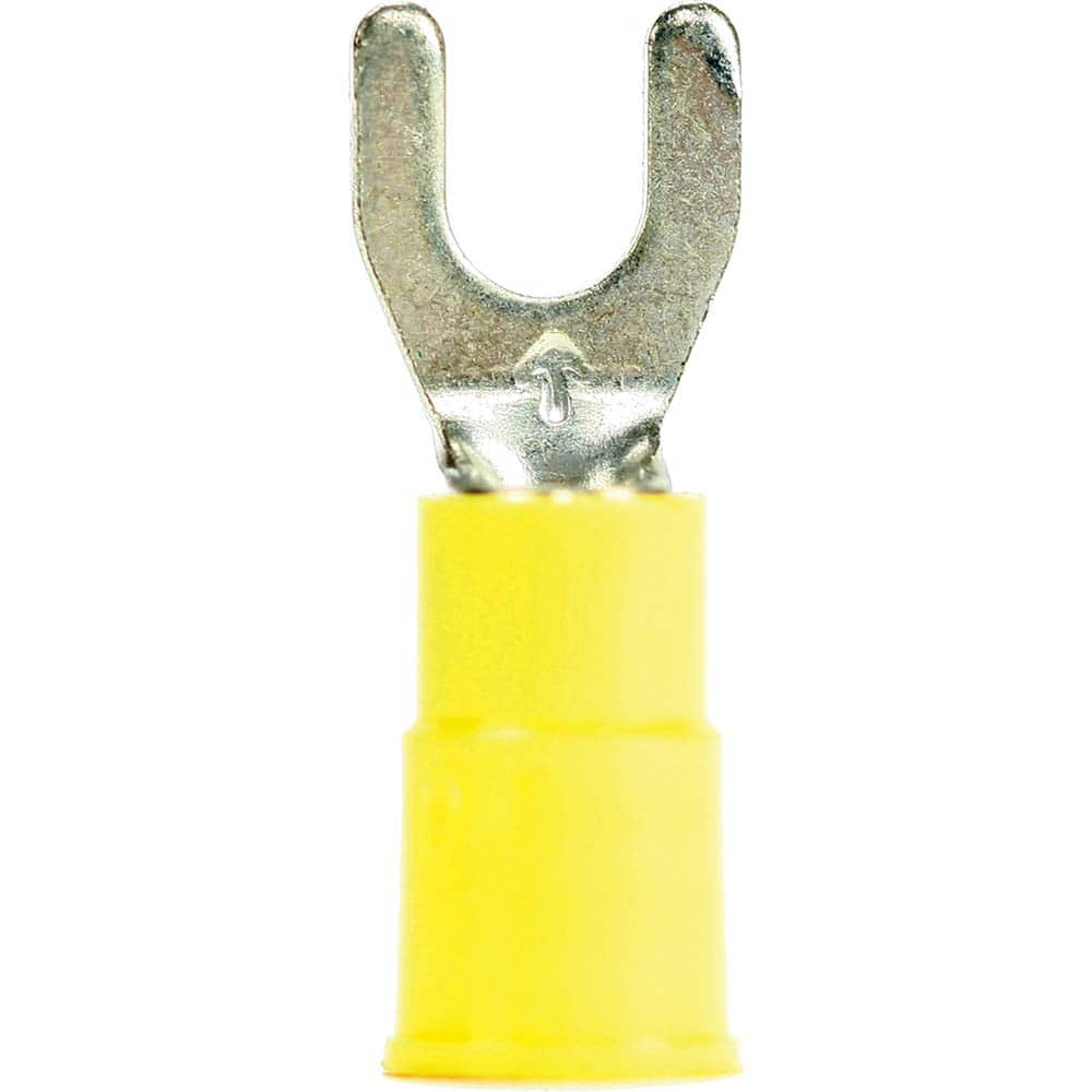 3M - #10 Stud, 12 to 10 AWG Compatible, Partially Insulated, Crimp Connection, Standard Fork Terminal - All Tool & Supply