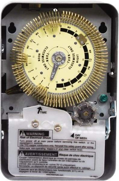 Intermatic - 24 hr with Day Skipper Indoor Analog Electromechanical Timer - 96 On/Off per Day, 480 VAC, 60 Hz, - All Tool & Supply