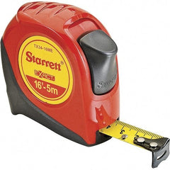 Starrett - 16' x 3/4" Yellow Blade Tape Measure - 1/16" & 1mm Graduation, S9 Graduation Style, Red Case - All Tool & Supply