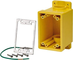 Leviton - 1 Gang, (2) 1" Knockouts, PVC Rectangle Outlet Box - 152.4mm Overall Height x 79.4mm Overall Width x 88.9mm Overall Depth - All Tool & Supply