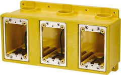 Leviton - 3 Gang, (6) 1" Knockouts, PVC Rectangle Outlet Box - 276.2mm Overall Height x 3-1/2" Overall Depth - All Tool & Supply