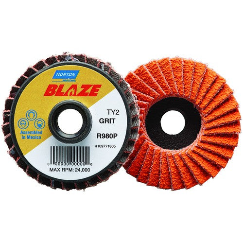 2″ Blaze Plastic Flat Mini Flap Disc TS (Type II) Type 27 120 Grit R980P Premium Ceramic Alumina - All Tool & Supply