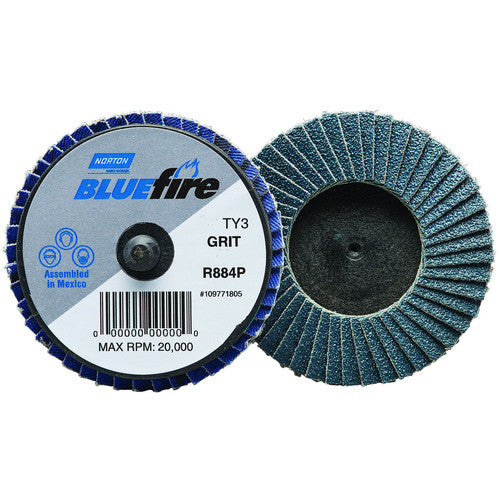 2″ BlueFire Plastic Flat Mini Flap Disc TR (Type III) Type 27 P80 Grit R884P1 Zirconia Alumina - All Tool & Supply