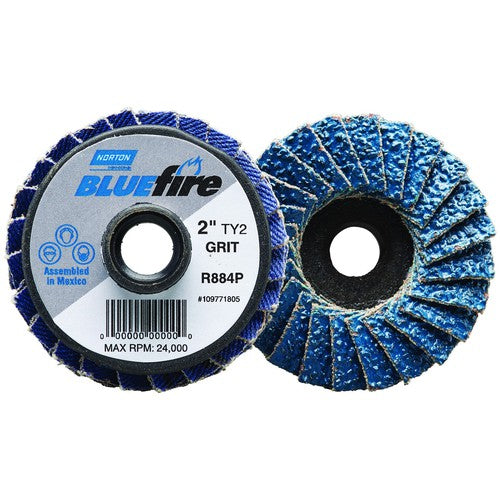 2″ BlueFire Plastic Flat Mini Flap Disc TS (Type II) Type 27 P120 Grit R884P2 Zirconia Alumina - All Tool & Supply