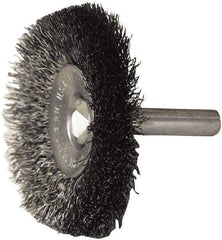 Weiler - 2" OD, 1/4" Shank Diam, Steel Wheel Brush - 1/2" Trim Length, 0.008" Filament Diam, 20,000 RPM - All Tool & Supply