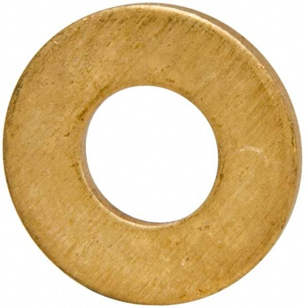 Value Collection - 1/4" Screw, Brass Standard Flat Washer - 0.26" ID x 0.562" OD, 0.04" Thick, Plain Finish - All Tool & Supply