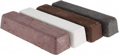 Made in USA - 1/4 Lb Emery, Rouge & Tripoli Compound - Grade C, Black, Brown, Red & White, Use on Aluminum, Carbon, Chrome, Copper, Gold, Iron, Nickel, Pewter, Plastic, Platinum, Rubber, Silver, Stainless Steel, Steel, Sterling, White Metals, Wood & Zinc - All Tool & Supply