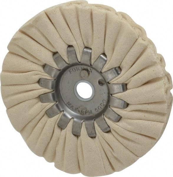 Made in USA - 5" Diam x 1/2" Thick Unmounted Buffing Wheel - 14 Ply, Bias Cut, 1/2" Arbor Hole - All Tool & Supply