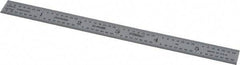 Fowler - 6" Long, 1/64, 1/32, 1/16, 1/8" Graduation, Flexible Steel Rule - 4R Graduation Style, Silver - All Tool & Supply