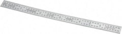 Fowler - 6" Long, 1/100, 1/64, 1/32, 1/10" Graduation, Flexible Steel Rule - 5R Graduation Style, Silver - All Tool & Supply