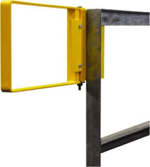 PRO-SAFE - Powder Coated Carbon Steel Self Closing Rail Safety Gate - Fits 25 to 27-1/2" Clear Opening, 1-1/2" Wide x 12" Door Height, Yellow - All Tool & Supply