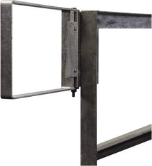 PRO-SAFE - Carbon Steel Self Closing Rail Safety Gate - Fits 25 to 27-1/2" Clear Opening, 1-1/2" Wide x 12" Door Height, Gray - All Tool & Supply