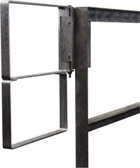 PRO-SAFE - Carbon Steel Self Closing Rail Safety Gate - Fits 22 to 24-1/2" Clear Opening, 1-1/2" Wide x 22" Door Height, Gray - All Tool & Supply