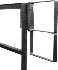 PRO-SAFE - Carbon Steel Self Closing Rail Safety Gate - Fits 25 to 27-1/2" Clear Opening, 1-1/2" Wide x 22" Door Height, Gray - All Tool & Supply