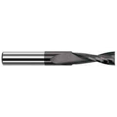 Square End Mill: 1/64'' Dia, 1/16'' LOC, 1/8'' Shank Dia, 1-1/2'' OAL, 2 Flutes, Solid Carbide Single End, Amorphous Diamond Finish, Upcut Flute, 20 ° Helix, RH Cut, RH Flute