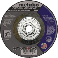 Metabo - Depressed-Center Wheels Wheel Diameter (Inch): 4 Wheel Thickness (Decimal Inch): 0.0400 - All Tool & Supply