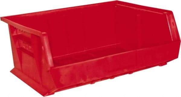 Durham - 14-5/8" Deep, Red Plastic Hang and Stack Bins - 7" High x 16-3/4" Wide x 14-5/8" Long - All Tool & Supply