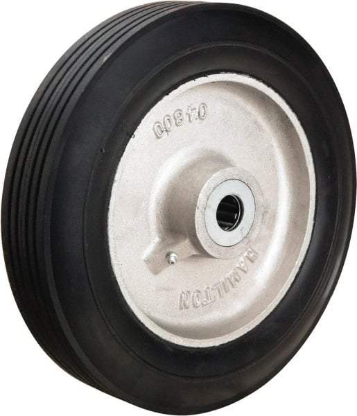 Hamilton - 14 Inch Diameter x 3-1/4 Inch Wide, Rubber on Aluminum Caster Wheel - 900 Lb. Capacity, 3-1/4 Inch Hub Length, 1 Inch Axle Diameter, Straight Roller Bearing - All Tool & Supply