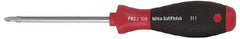 Wiha - #2, 8-9/16" OAL, Round Shaft Phillips Screwdriver - 4" Handle Length, Ergonomic Handle - All Tool & Supply