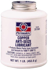 Permatex - 16 oz Bottle High Temperature Anti-Seize Lubricant - Copper, -30 to 1,800°F, Copper Colored, Water Resistant - All Tool & Supply