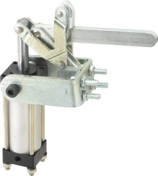 Gibraltar - 450 Lb Inner Hold Capacity, Horiz Mount, Air Power Hold-Down Toggle Clamp - 1/8 NPT Port, 95° Bar Opening, 2.76" Height Under Bar - All Tool & Supply