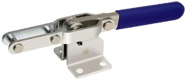 Gibraltar - 450 Lb Capacity, Horizontal, U-Bar, Flanged Base, Stainless Steel Pull Action Latch Clamp - 4" Drawing Movement, 8.33" OAL, Straight Handle - All Tool & Supply