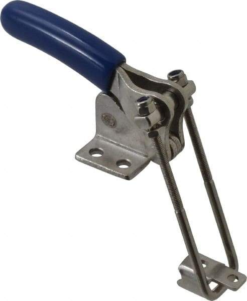 Gibraltar - 500 Lb Capacity, Vertical, U Hook, Flanged Base, Stainless Steel Pull Action Latch Clamp - 1.53" Drawing Movement, 3.35" OAL, Straight Handle - All Tool & Supply