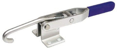 Gibraltar - 375 Lb Capacity, Horizontal, J Hook, Flanged Base, Carbon Steel Pull Action Latch Clamp - 4" Drawing Movement, 8.56" OAL, Straight Handle - All Tool & Supply