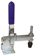 Gibraltar - 600 Lb Holding Capacity, Vertical Handle, Manual Hold Down Toggle Clamp - 58° Handle Movement, 106° Bar Opening, U-Bar, Flanged Base, Carbon Steel - All Tool & Supply