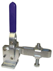 Gibraltar - 1,200 Lb Holding Capacity, Vertical Handle, Manual Hold Down Toggle Clamp - 70° Handle Movement, 140° Bar Opening, U-Bar, Flanged Base, Carbon Steel - All Tool & Supply