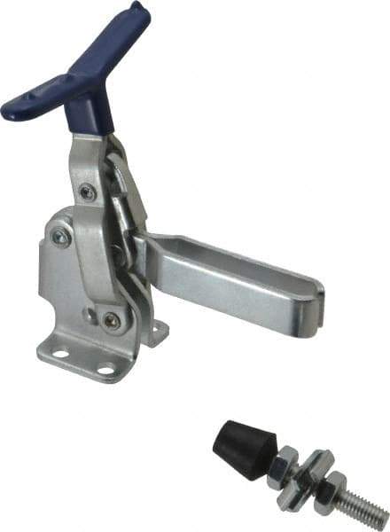 Gibraltar - 375 Lb Holding Capacity, Vertical Handle, Manual Hold Down Toggle Clamp - 62° Handle Movement, 115° Bar Opening, U-Bar, Flanged Base, Carbon Steel - All Tool & Supply