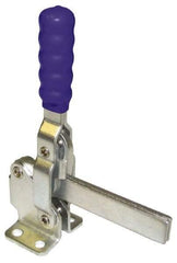 Gibraltar - 750 Lb Holding Capacity, Vertical Handle, Manual Hold Down Toggle Clamp - 58° Handle Movement, 106° Bar Opening, Solid Bar, Flanged Base, Carbon Steel - All Tool & Supply