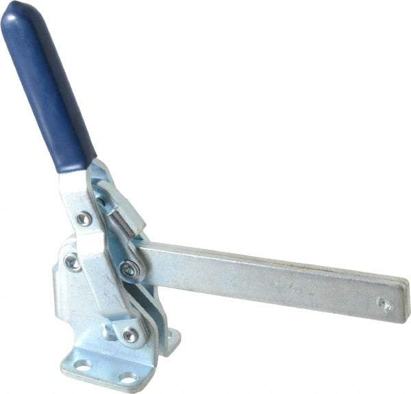 Gibraltar - 450 Lb Holding Capacity, Vertical Handle, Manual Hold Down Toggle Clamp - 62° Handle Movement, 115° Bar Opening, Solid Bar, Flanged Base, Carbon Steel - All Tool & Supply