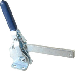 Gibraltar - 450 Lb Holding Capacity, Vertical Handle, Manual Hold Down Toggle Clamp - 62° Handle Movement, 115° Bar Opening, Solid Bar, Flanged Base, Carbon Steel - All Tool & Supply